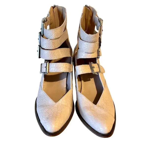 Arider Girl Eleven Croco Heeled Ankle Boots Size 8.5 Boho Country Western Buckle - Picture 4 of 10